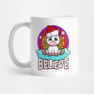 Believe - Christmas Santa Unicorn Mug